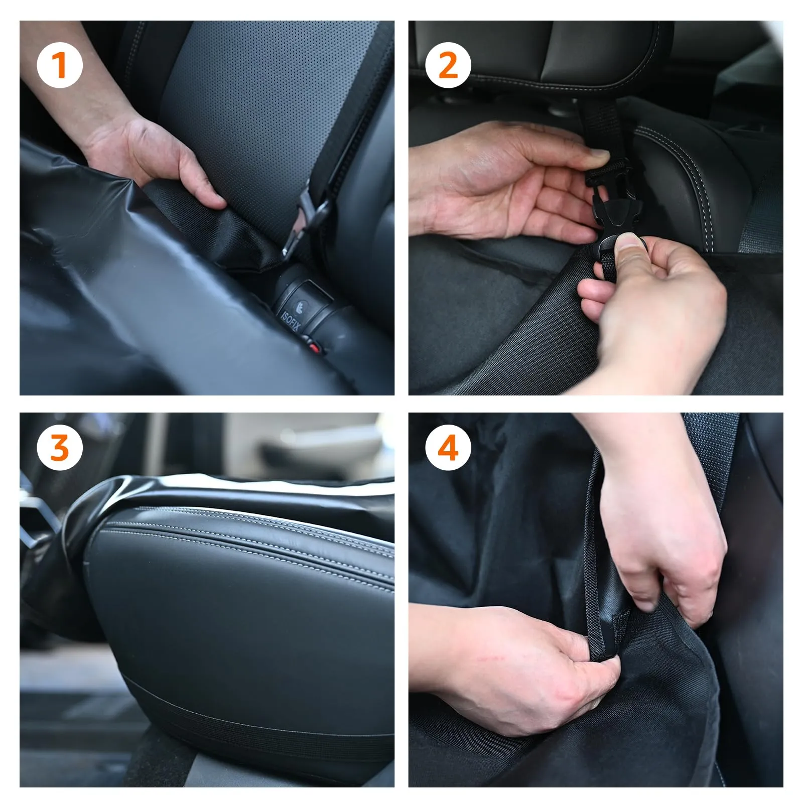 Amazon Basics Rivestimento per Sedile dell'Auto, 119 x 142 cm, Nero - immagine 6