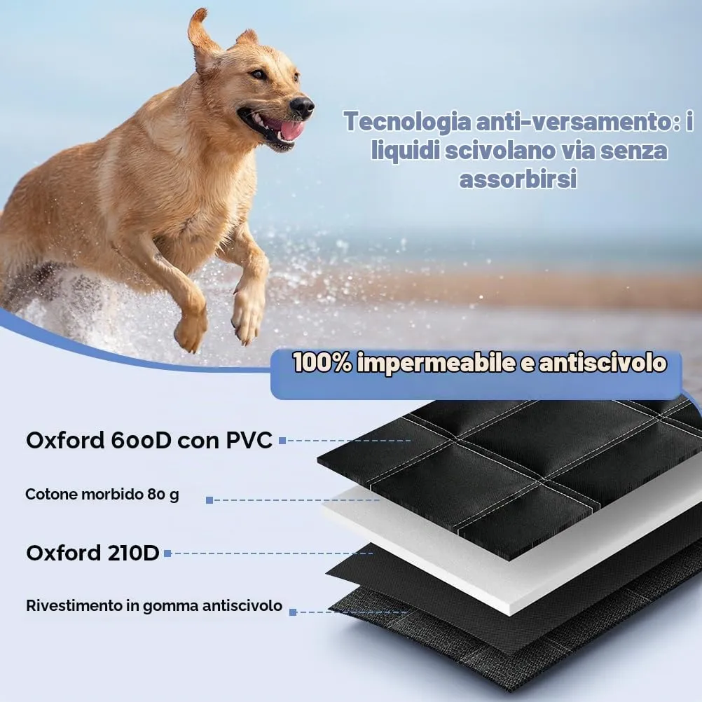 KYG Copertura per cani per sedile posteriore auto 4 in 1, Impermeabile e Antigraffio, 135 x 147 cm, Nero - immagine 3