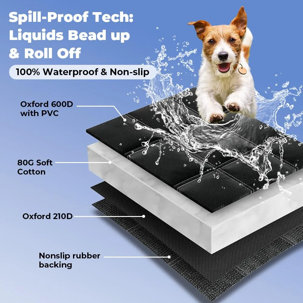 KYG Copertura per cani per sedile posteriore auto 4 in 1, Impermeabile e Antigraffio, 135 x 147 cm, Nero - immagine 4