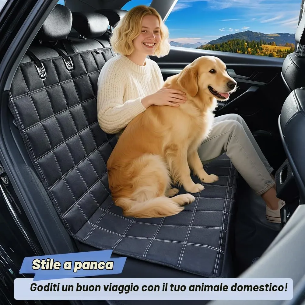 KYG Copertura per cani per sedile posteriore auto 4 in 1, Impermeabile e Antigraffio, 135 x 147 cm, Nero - immagine 9
