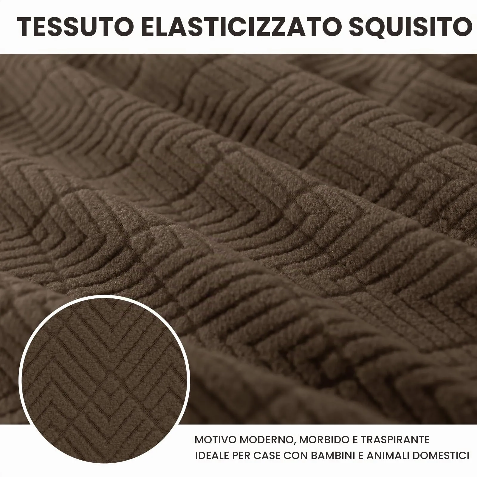 YSTELLAA Copri Testata Letto Elasticizzata, 200cm, Marrone - immagine 4