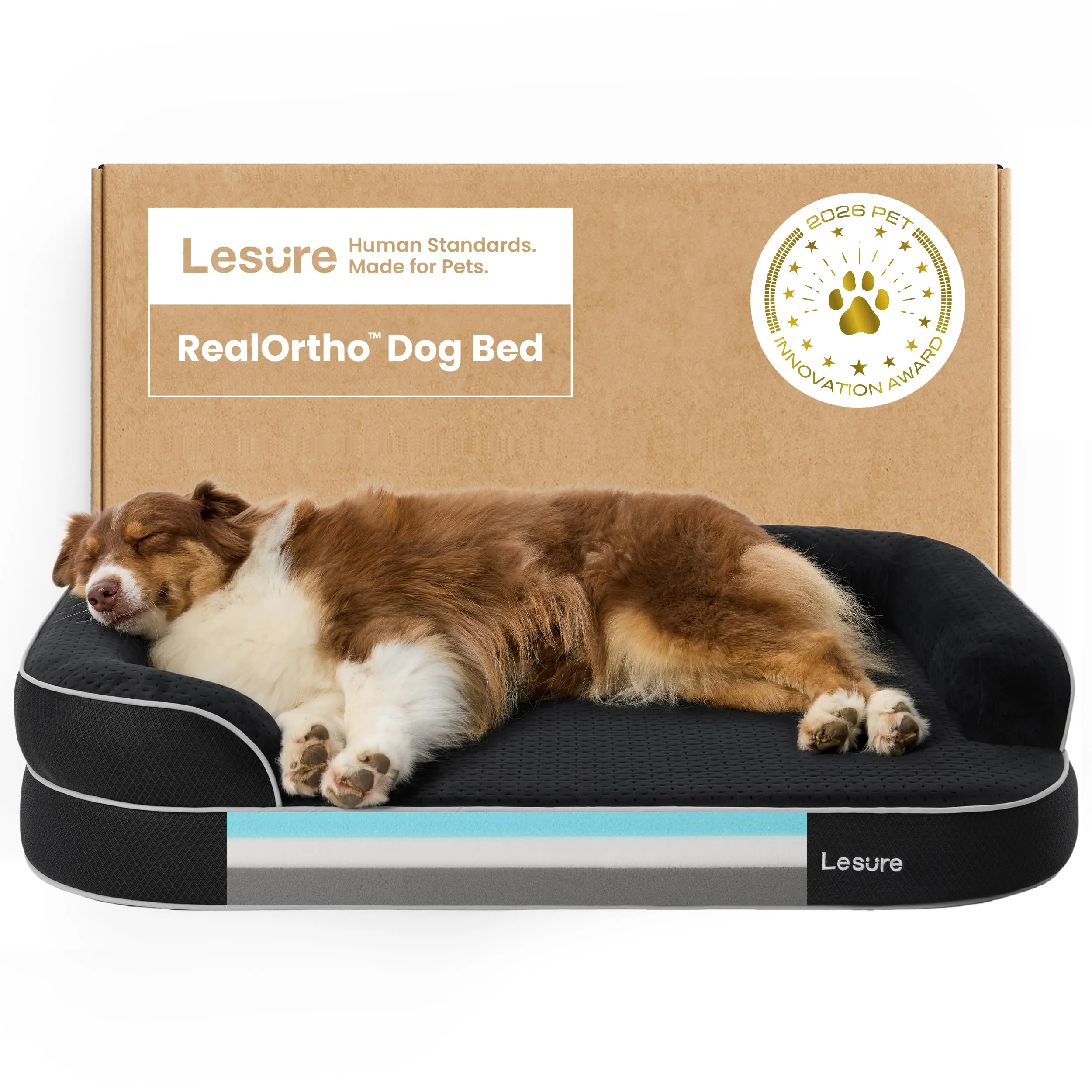 LE SURE RealOrtho Cuccia per cani in memory foam, divano, grande - immagine 1