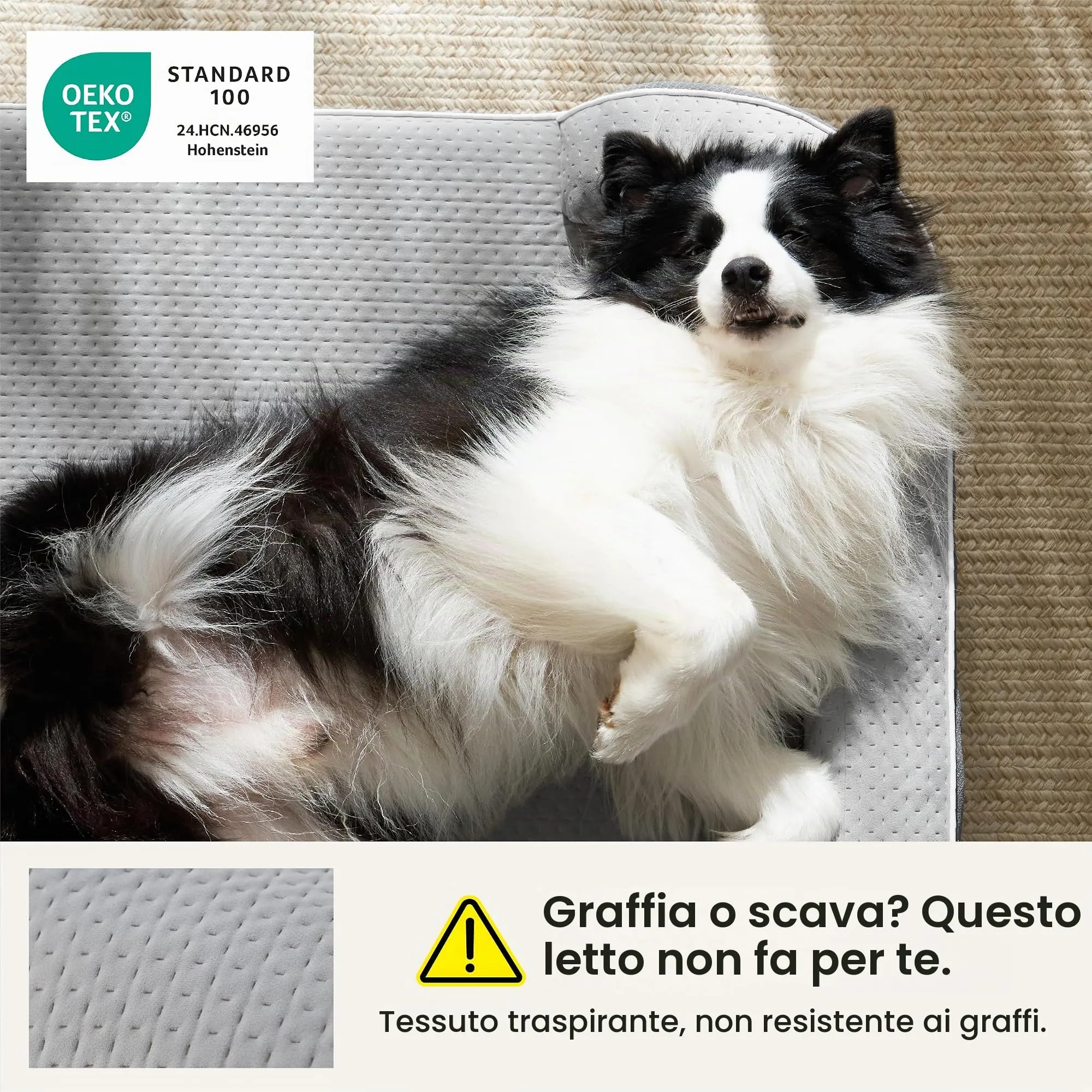 LE SURE RealOrtho Lettini Ortopedici per Cani, Divano Grande, Grigio, 97 x 71 x 18 cm - immagine 6