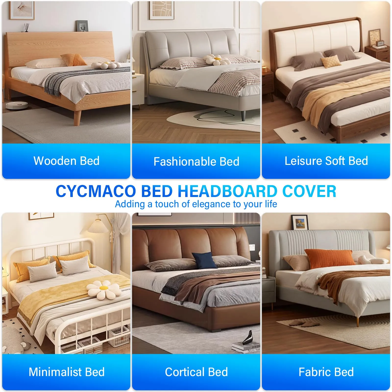 CYCMACO Copri Testata Letto in Velluto, 180cm, Cachi - immagine 7