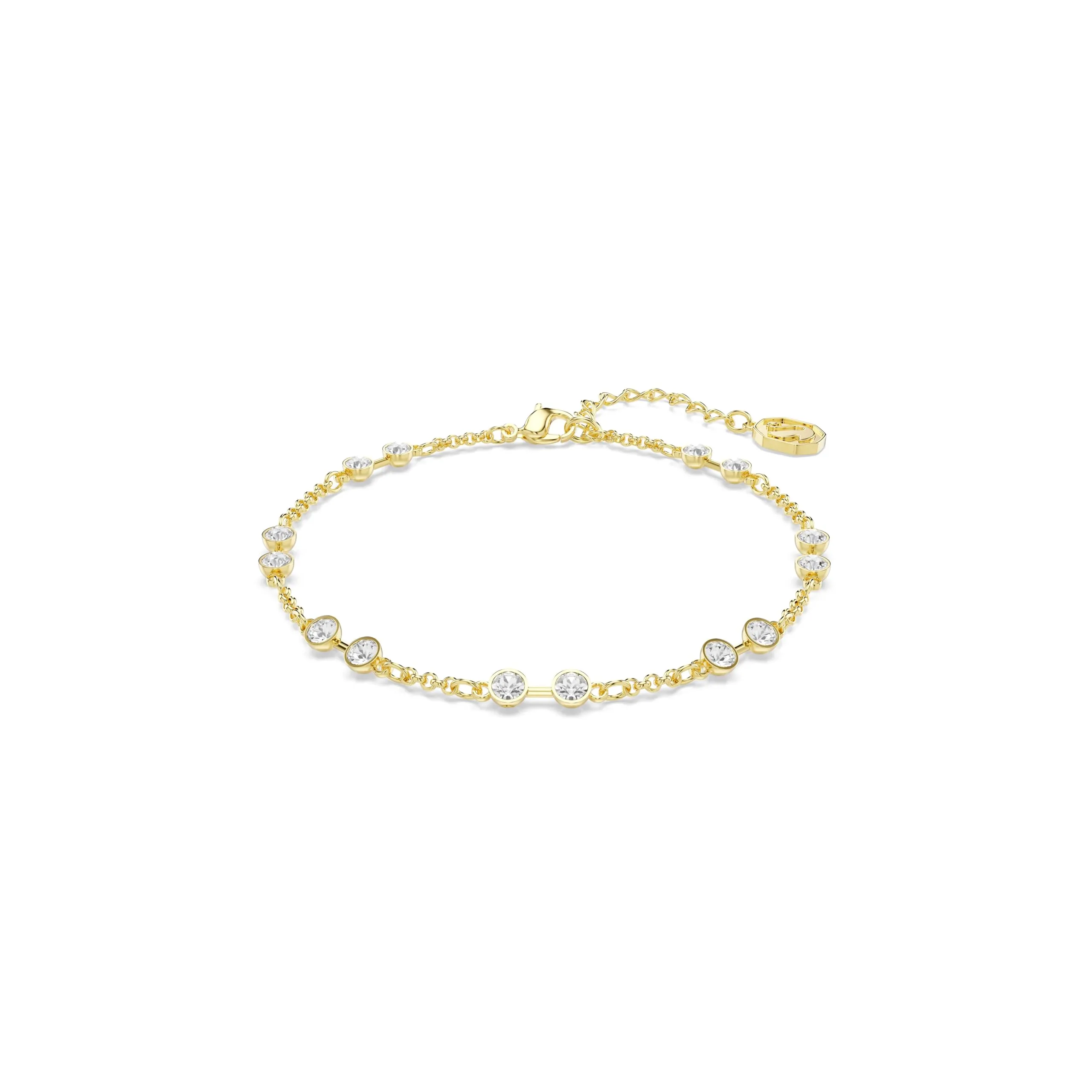 Swarovski Remix Collection Strand Bracciale con Cristalli Taglio Round, Placcatura in Tonalità Oro, 18-21 cm - immagine 1