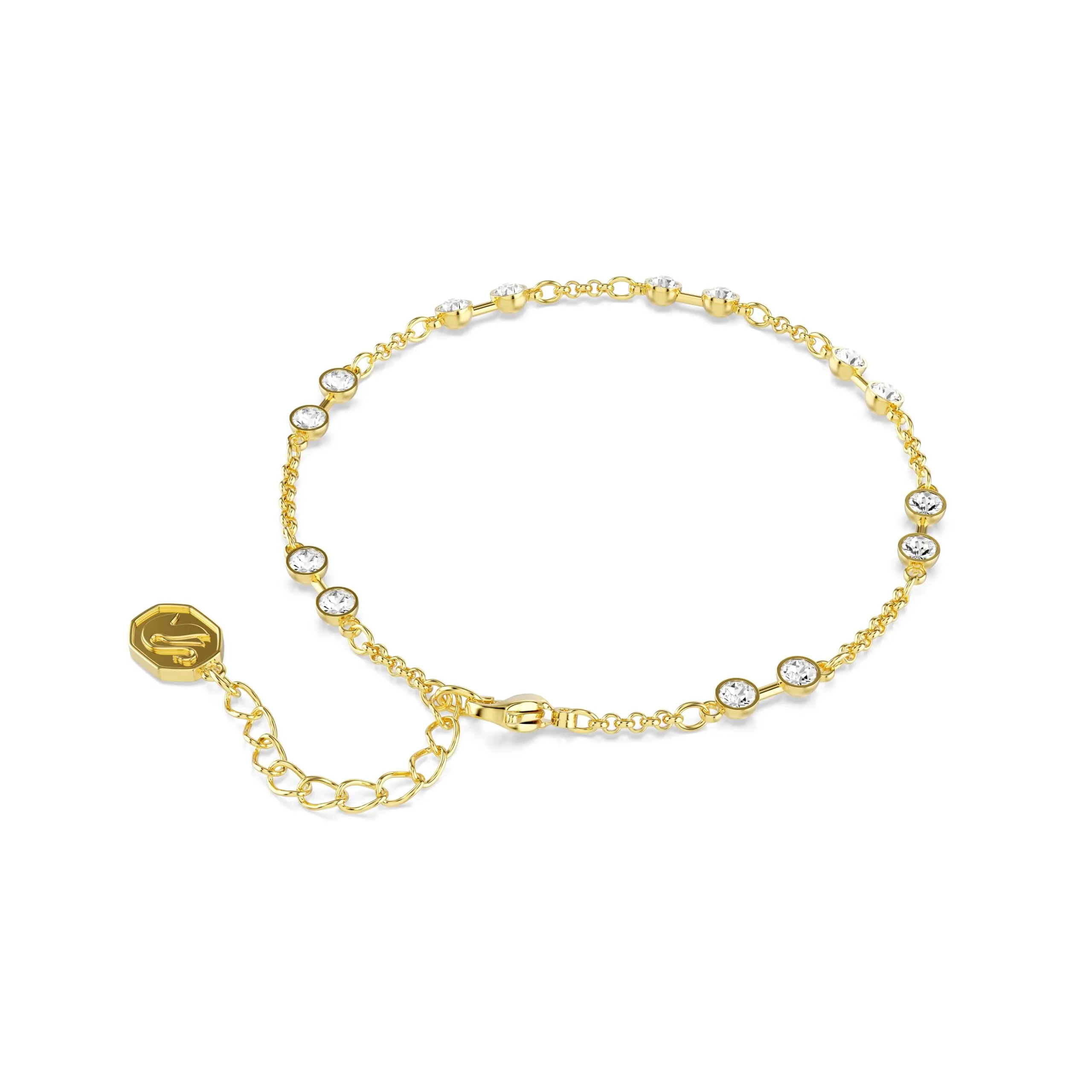 Swarovski Remix Collection Strand Bracciale con Cristalli Taglio Round, Placcatura in Tonalità Oro, 18-21 cm - immagine 4