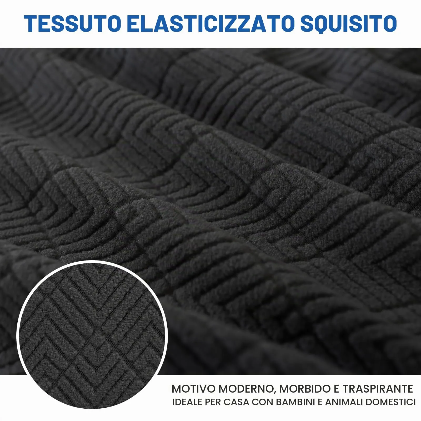 YSTELLAA Copri Testata Letto Elasticizzata, 150cm, Nero - immagine 4