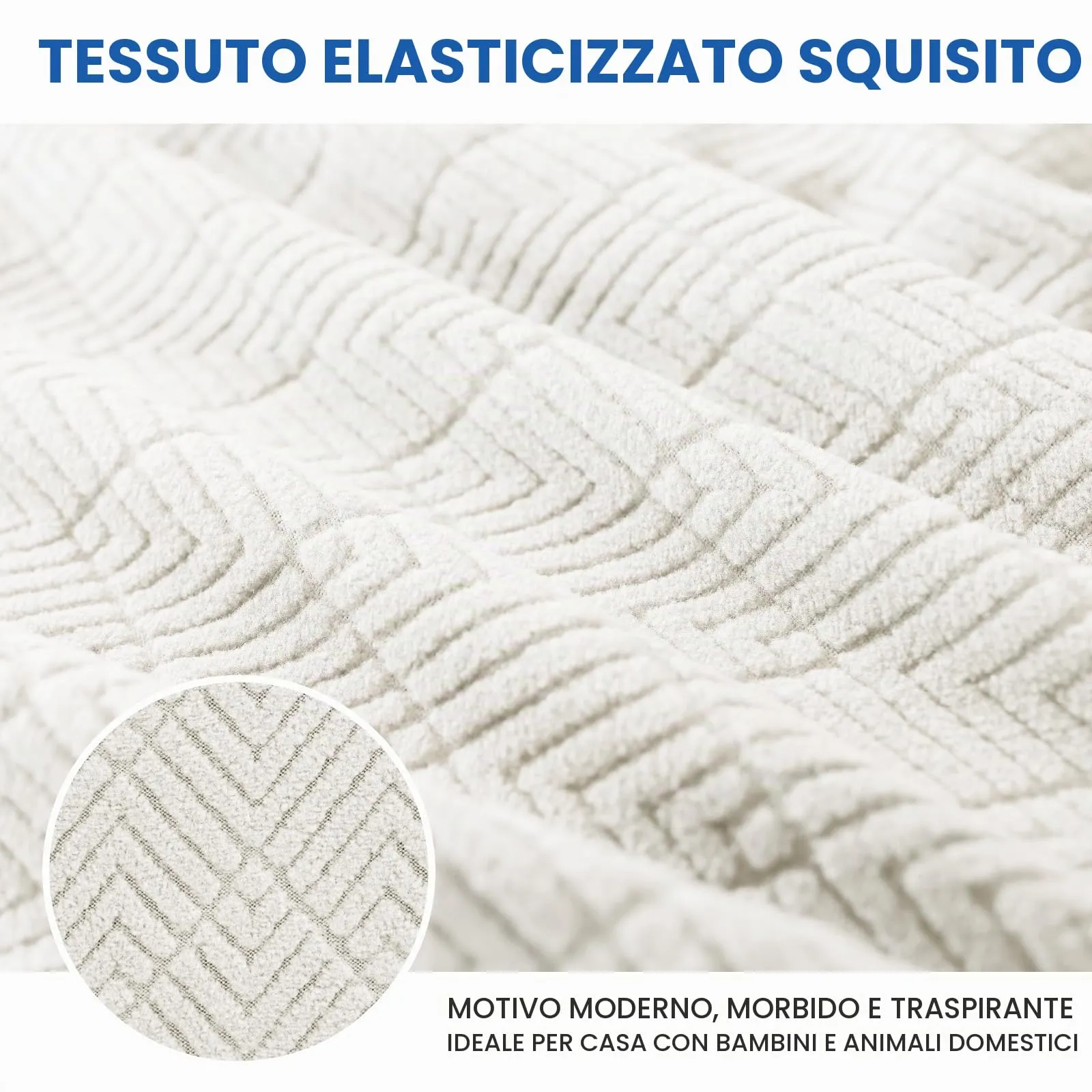 YSTELLAA Copri Testata Letto Elasticizzata, 120cm, Bianco - immagine 4