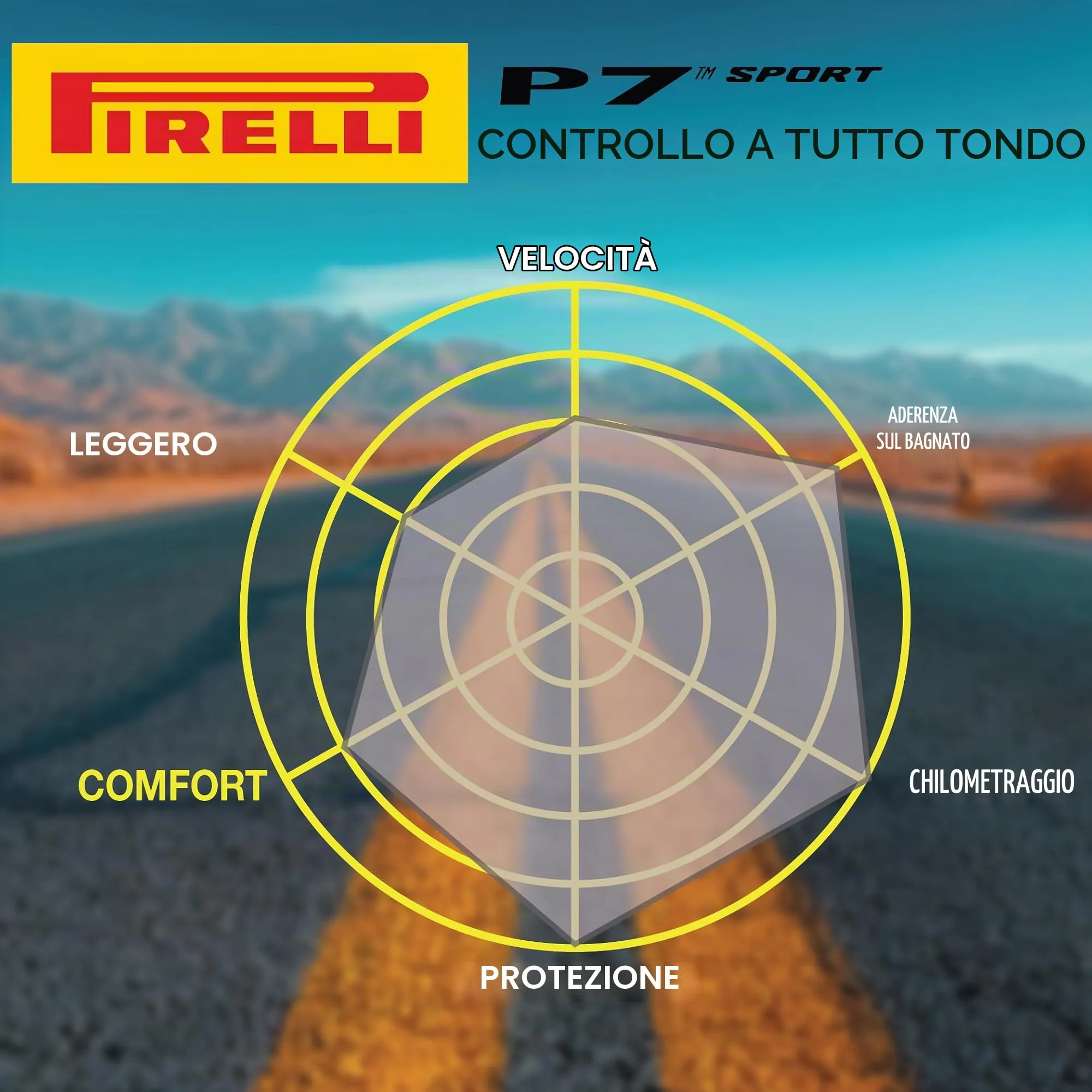 Pirelli P7 Sport, Nero, 26 - 622 - immagine 3