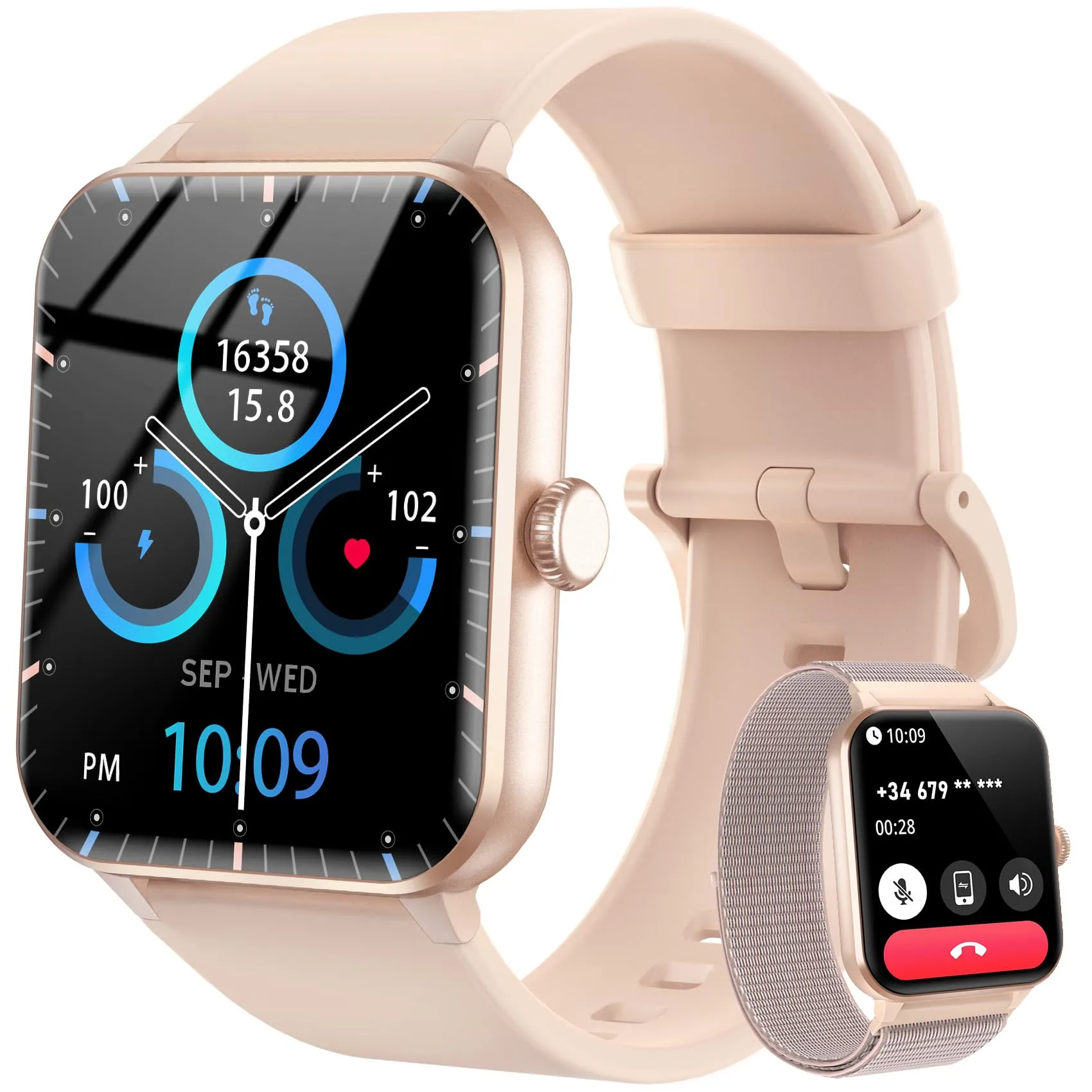 Blackview Smartwatch 1,85'' Bluetooth Call, Fitness Tracker con Cardiofrequenzimetro e Monitoraggio del Sonno per Android/iOS - immagine 1