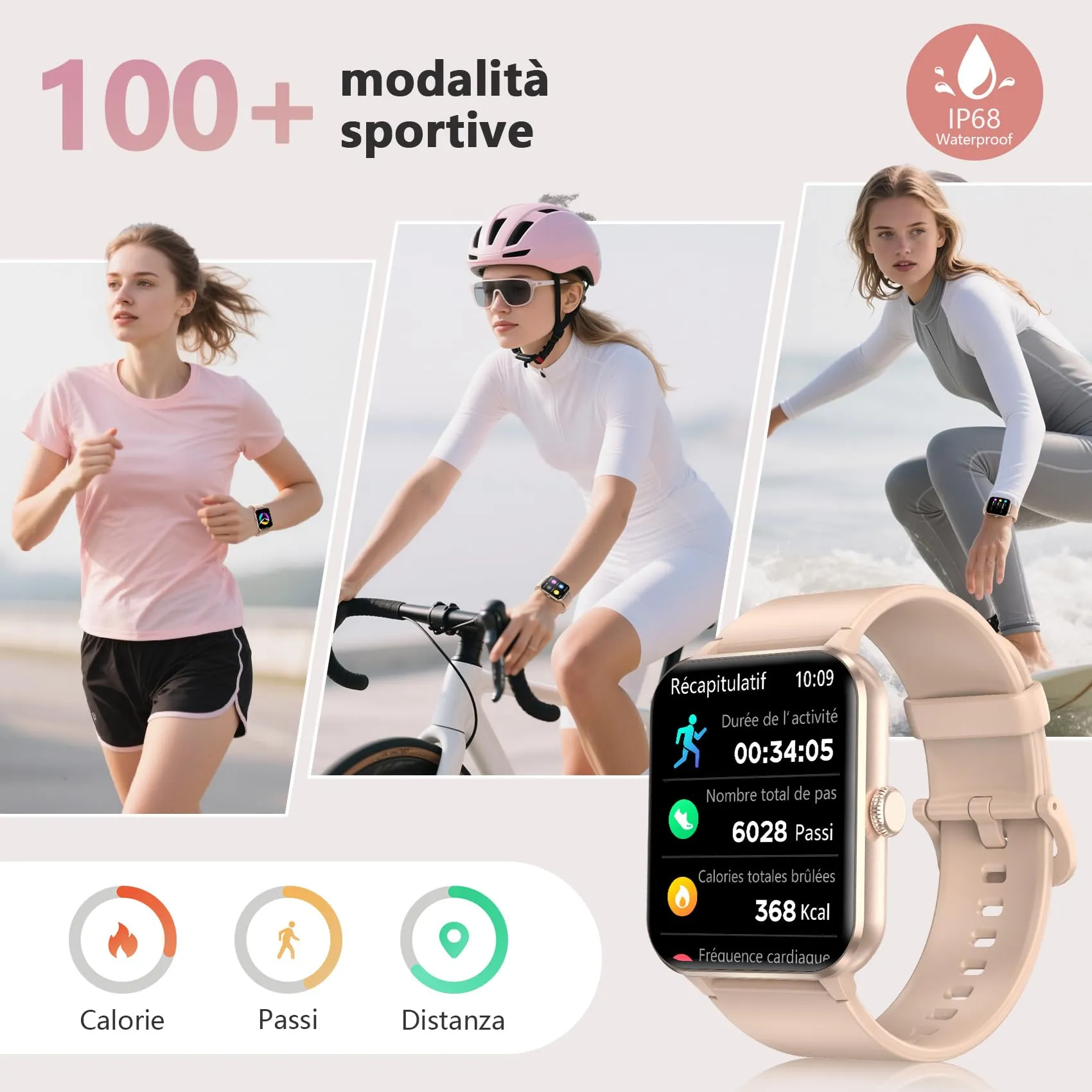 Blackview Smartwatch 1,85'' Bluetooth Call, Fitness Tracker con Cardiofrequenzimetro e Monitoraggio del Sonno per Android/iOS - immagine 4