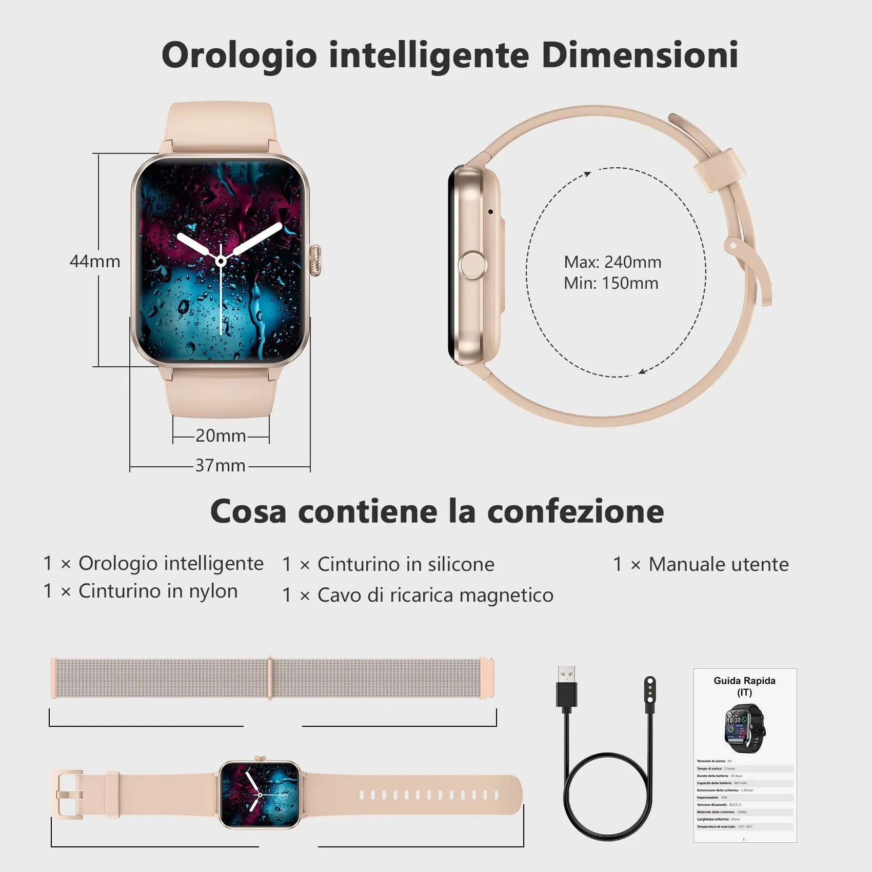 Blackview Smartwatch 1,85'' Bluetooth Call, Fitness Tracker con Cardiofrequenzimetro e Monitoraggio del Sonno per Android/iOS - immagine 7