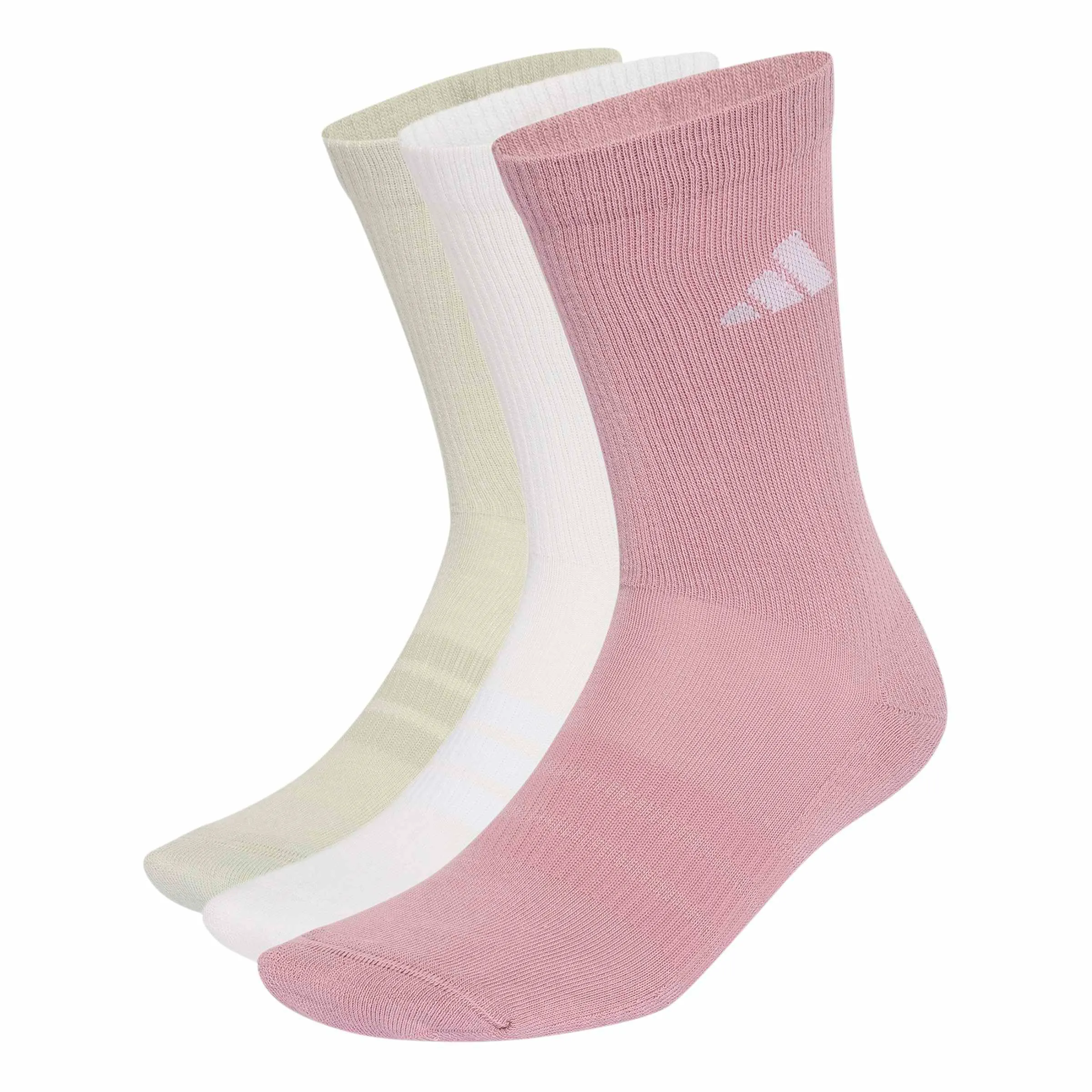 adidas Cushioned Sportswear Crew Socks 3 Pair Pack, Magic Mauve/White/Halo Green/Grey Four, S - immagine 5
