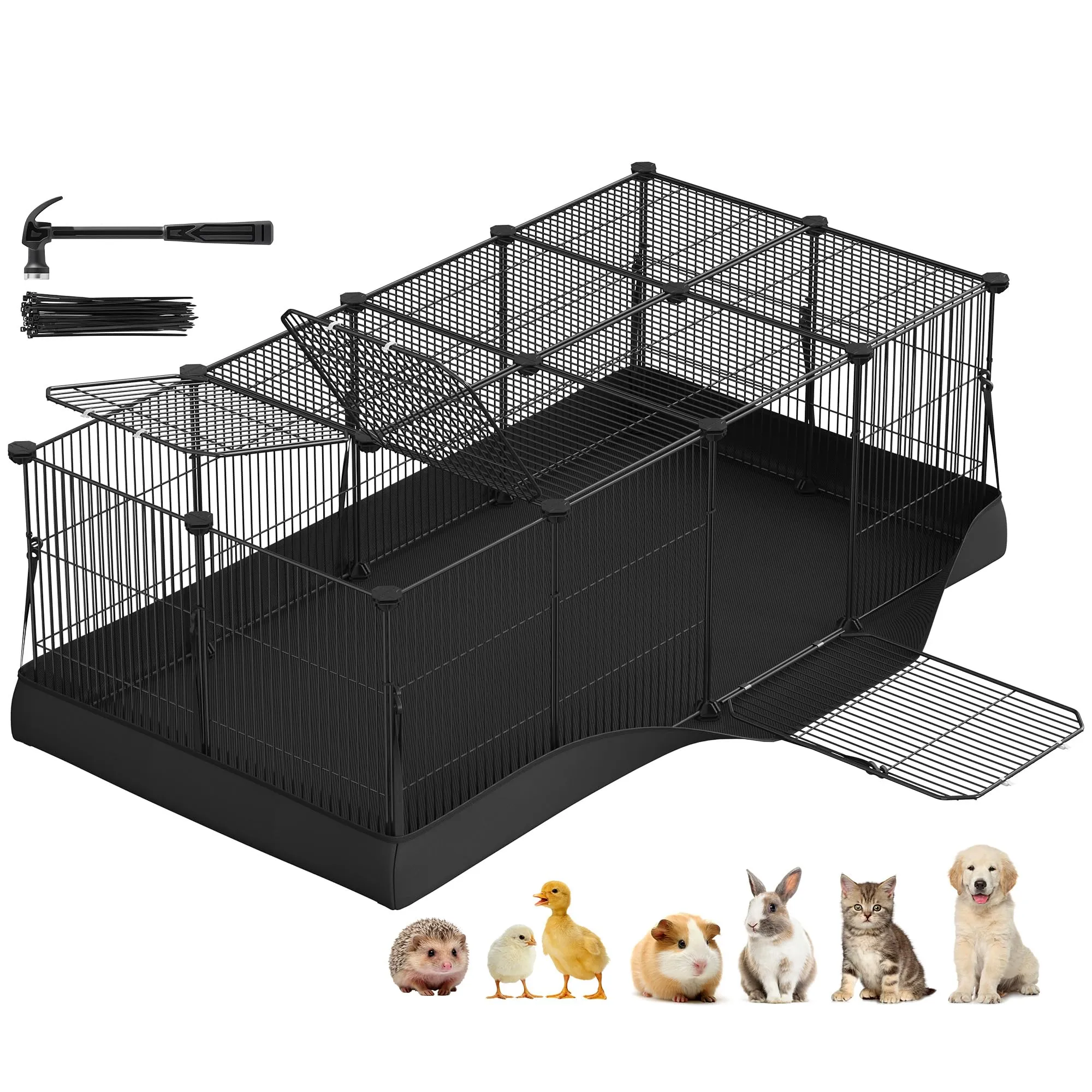 SONGMICS Recinto per Piccoli Animali, 20 Pannelli, 123 x 63 x 41,5 cm - immagine 1