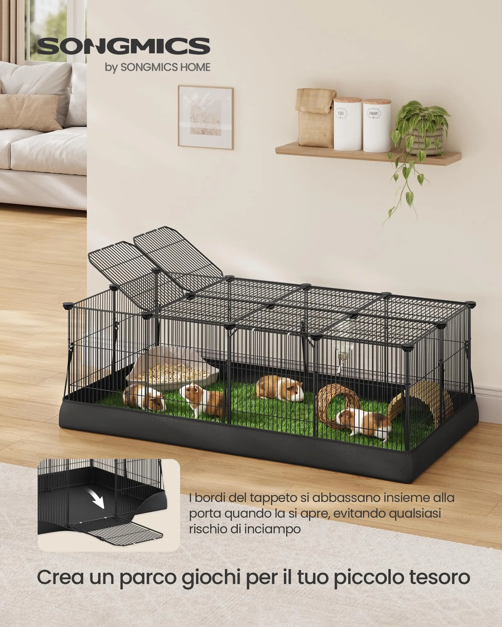 SONGMICS Recinto per Piccoli Animali, 20 Pannelli, 123 x 63 x 41,5 cm - immagine 2