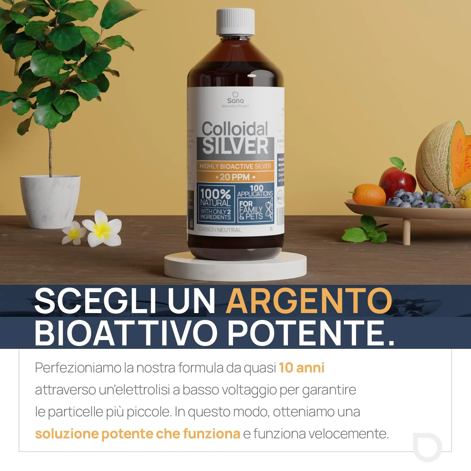 Institut Katharos Argento Colloidale Puro 20 PPM, 1000 ml - immagine 2