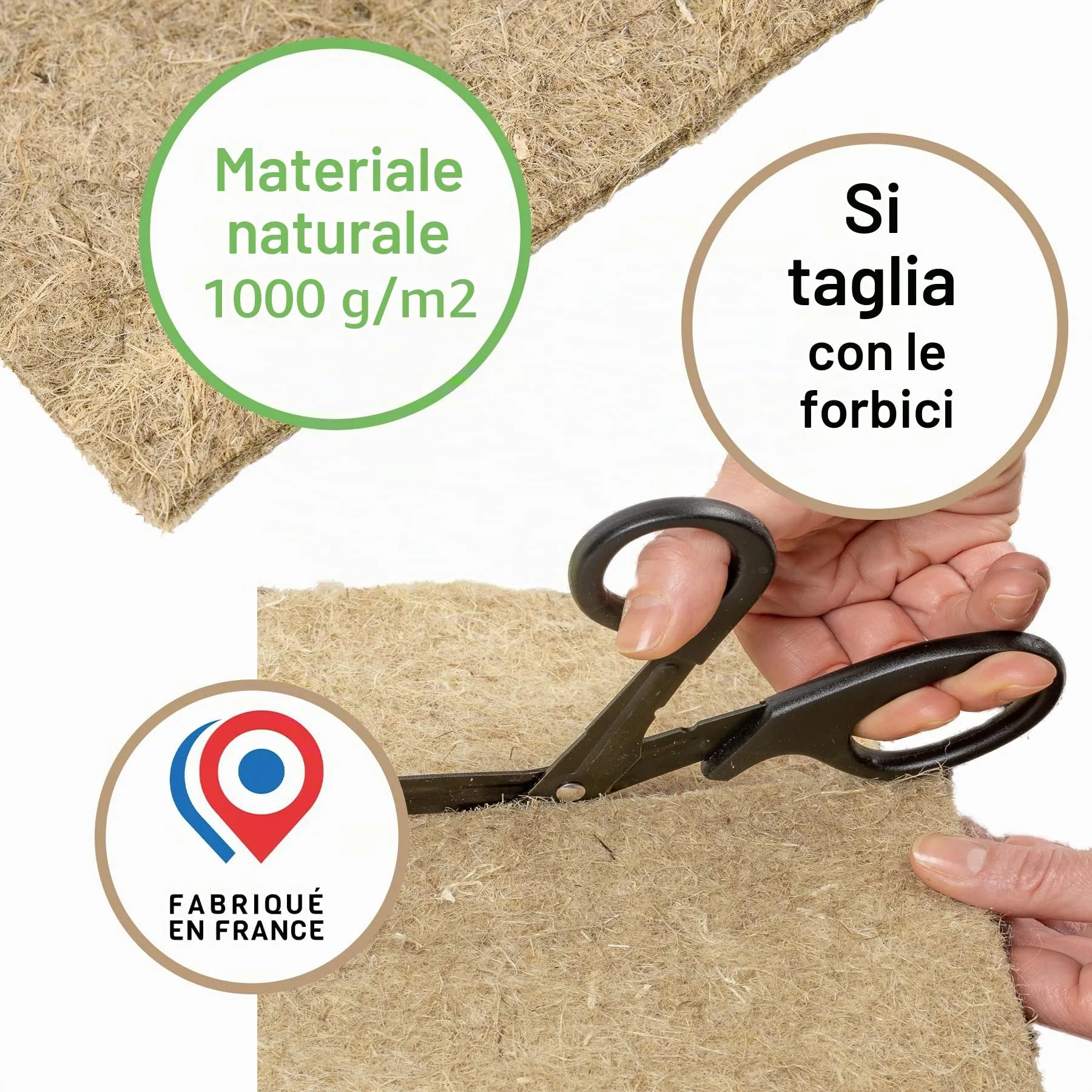 La Cordeline Set di 3 Tappeti Lettiera in Canapa Naturale, 40 x 100 cm, 1000 g/m², Fondo Gabbia per Roditori e Conigli - immagine 3