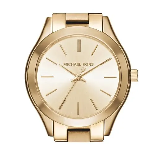 Michael Kors Slim Runway MK3512 Orologio da donna 33 mm in acciaio inossidabile, Oro e crema - immagine 4