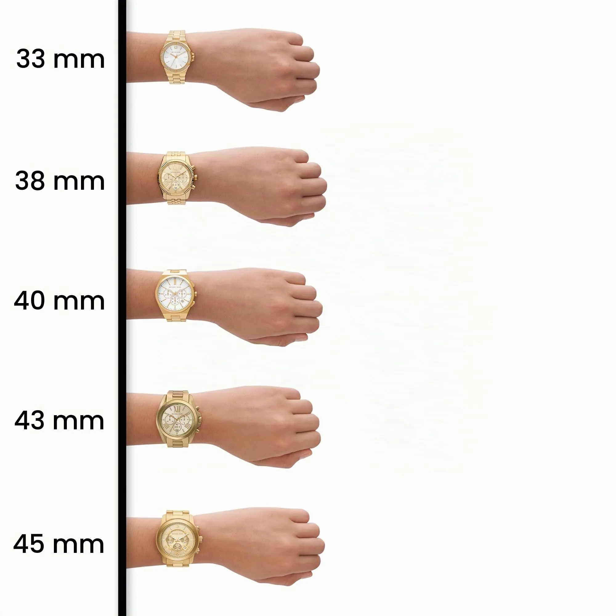 Michael Kors Slim Runway MK3512 Orologio da donna 33 mm in acciaio inossidabile, Oro e crema - immagine 6