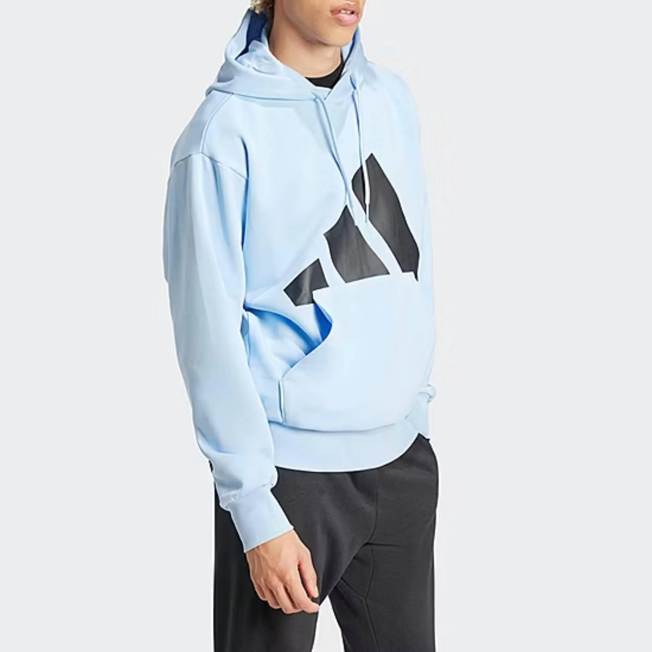 adidas Felpa unisex M Bl Ft Hd, Blu Fosforescente/Nero, XL - immagine 3