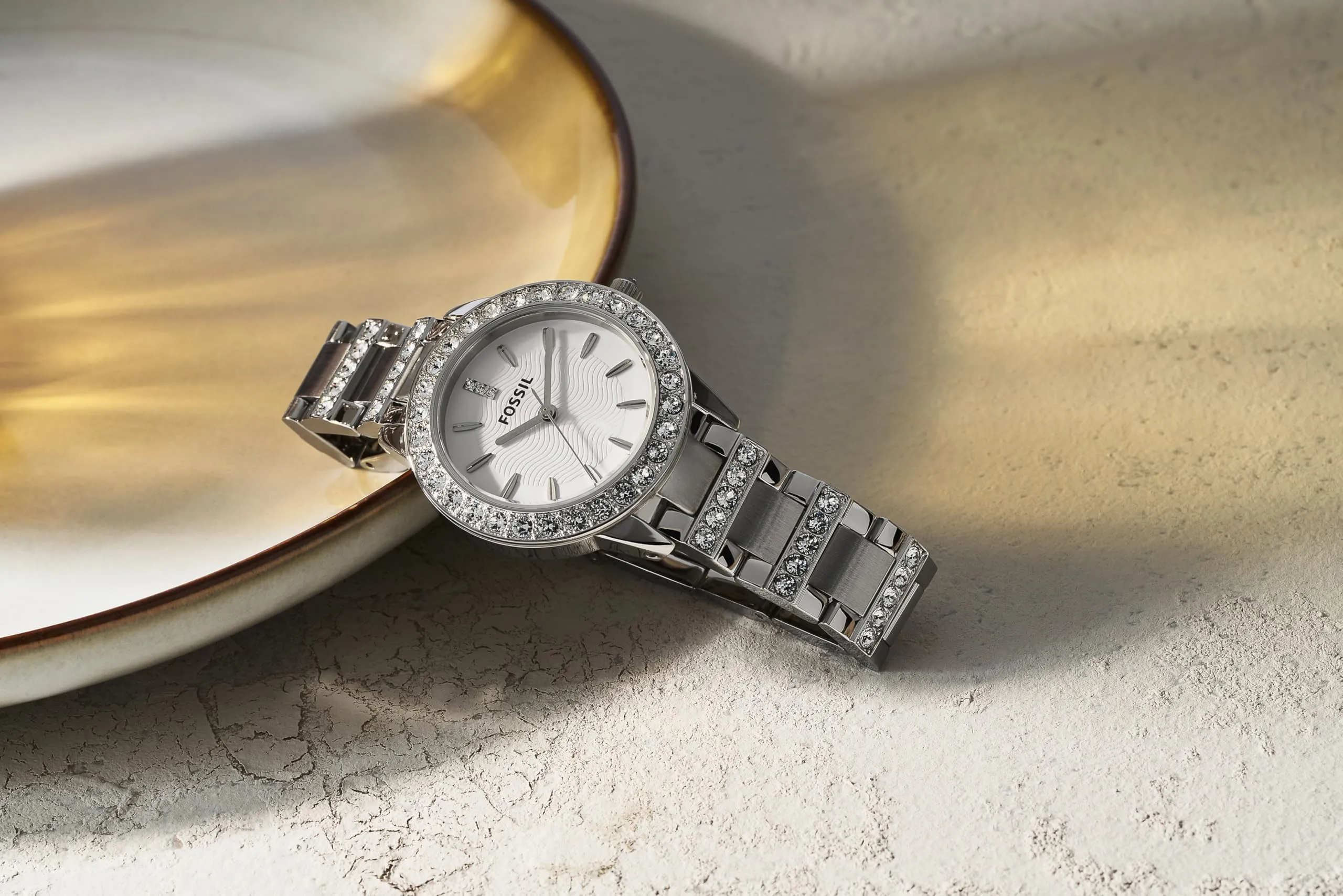 Fossil Jesse Orologio da donna ES2362 - Acciaio inossidabile, Tono argento e glitter - immagine 4