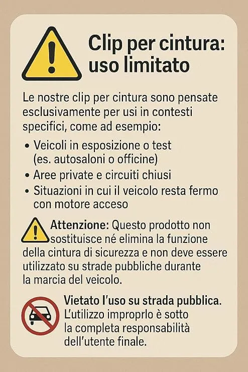 Generico Blocca Clip Anti-Bip per Cinture di Sicurezza Auto, UltraSlim (5 Clip XL) - immagine 5