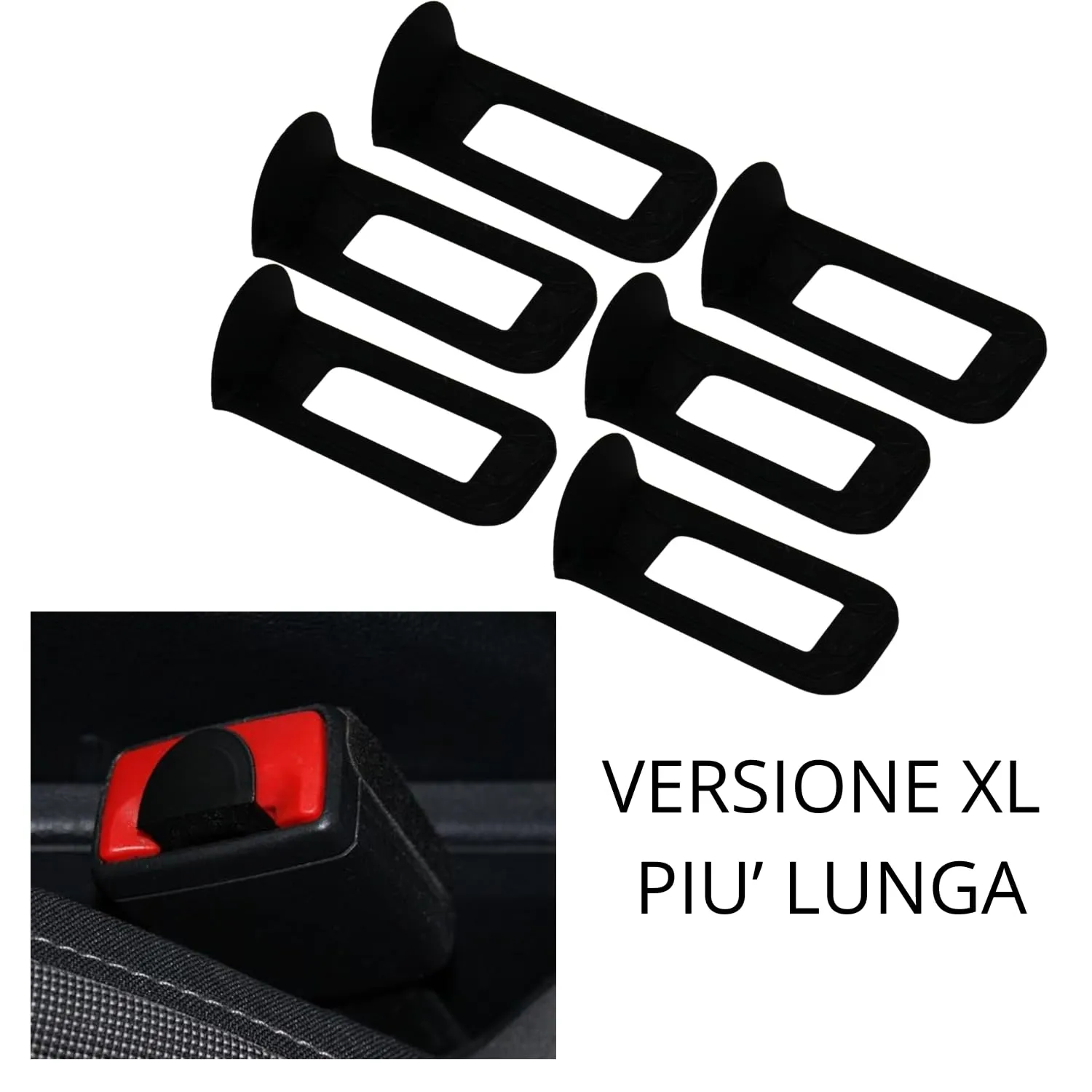 Generico Blocca Clip Anti-Bip per Cinture di Sicurezza Auto, UltraSlim (5 Clip XL) - immagine 7