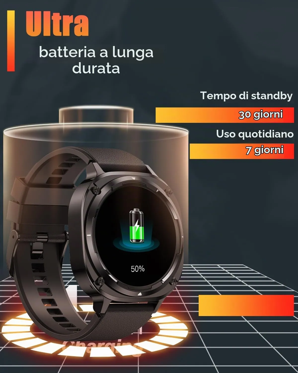 TIMU Smartwatch Uomo, 1,45" HD, Chiamata Bluetooth 5.3, 114+ Modalità Sportive, Cardiofrequenzimetro, Sonno, Contapassi, IP68 Impermeabile, Android iOS, Nero - immagine 6