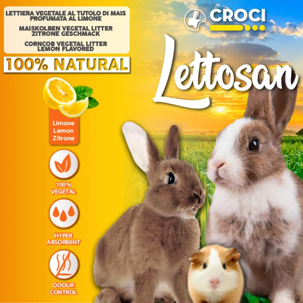 Croci Lettosan Lettiera Vegetale in Mais per Roditori e Conigli al Limone, 10 Litri - immagine 3