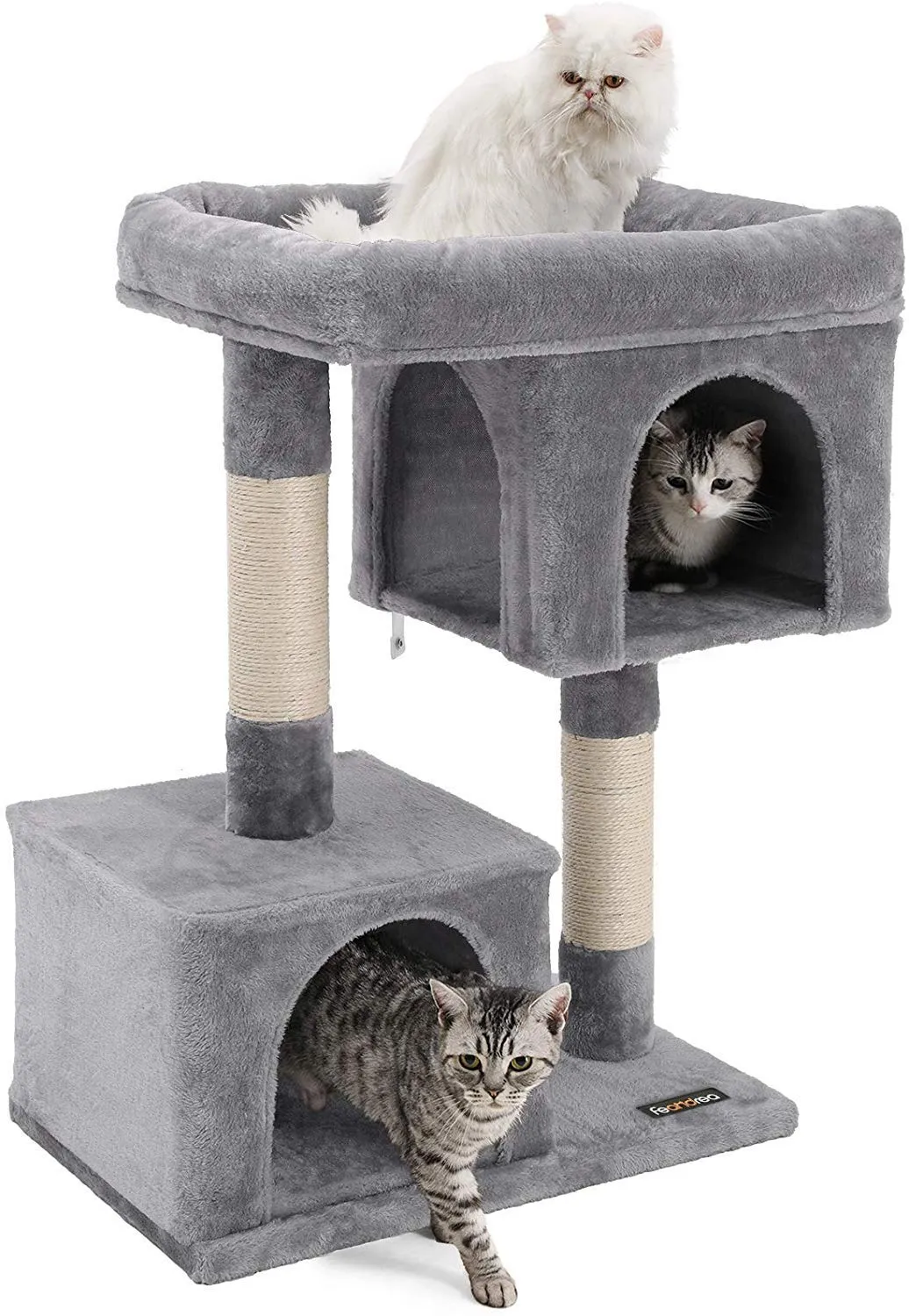 Feandrea Albero per Gatti con Tiragraffi, 84 cm, 2 Grotte - immagine 6