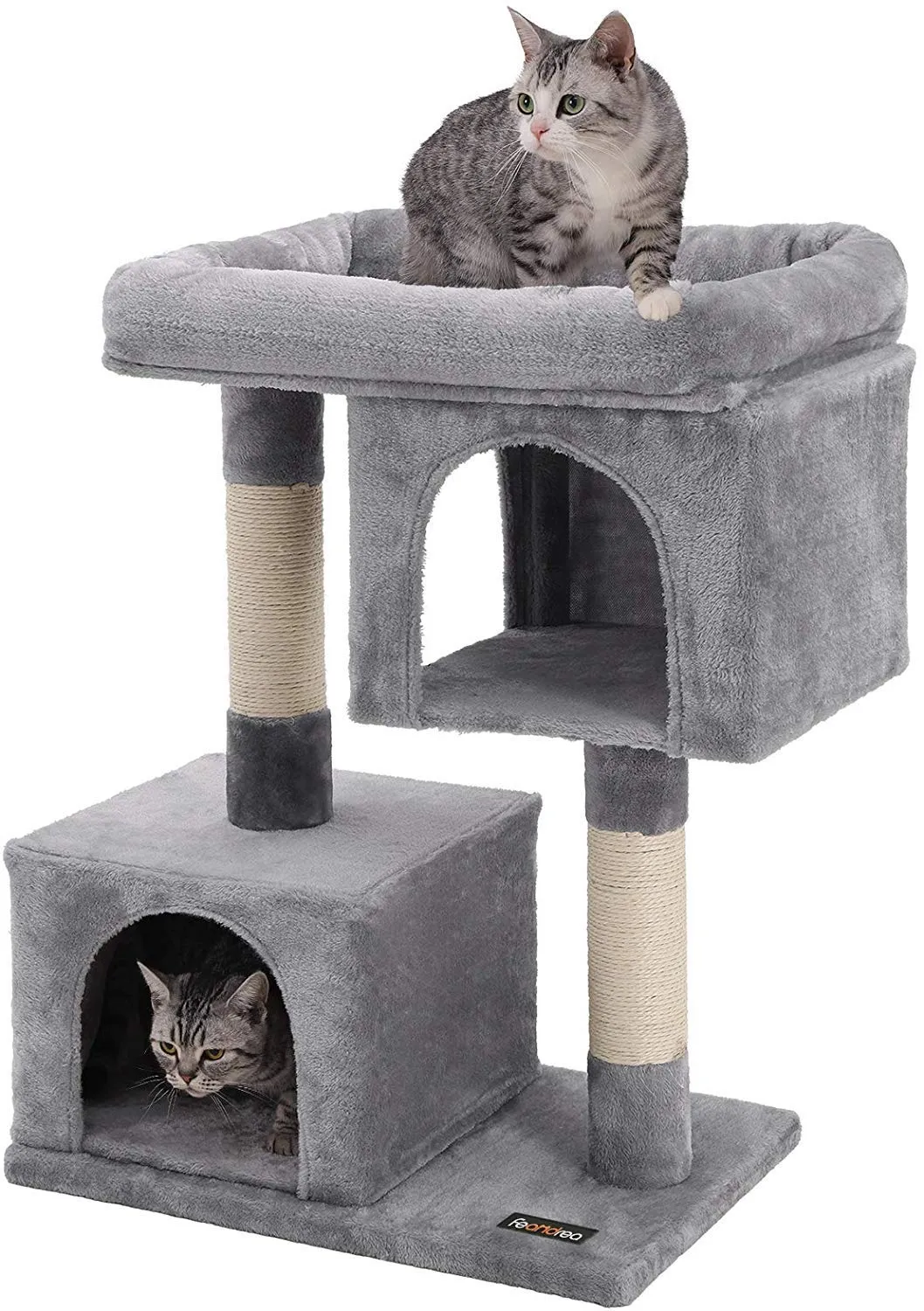 Feandrea Albero per Gatti con Tiragraffi, 84 cm, 2 Grotte - immagine 7