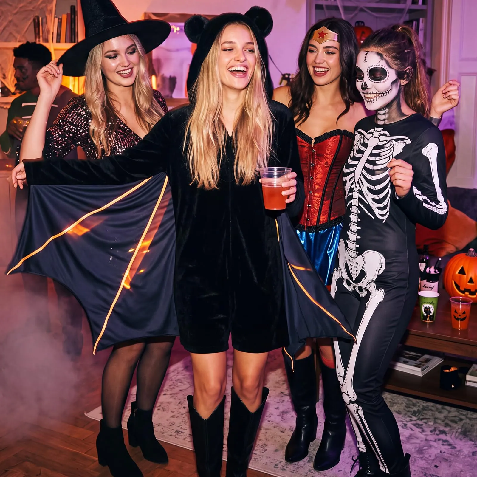 NFJIJL Costume Pipistrello Donna, Nero - immagine 6
