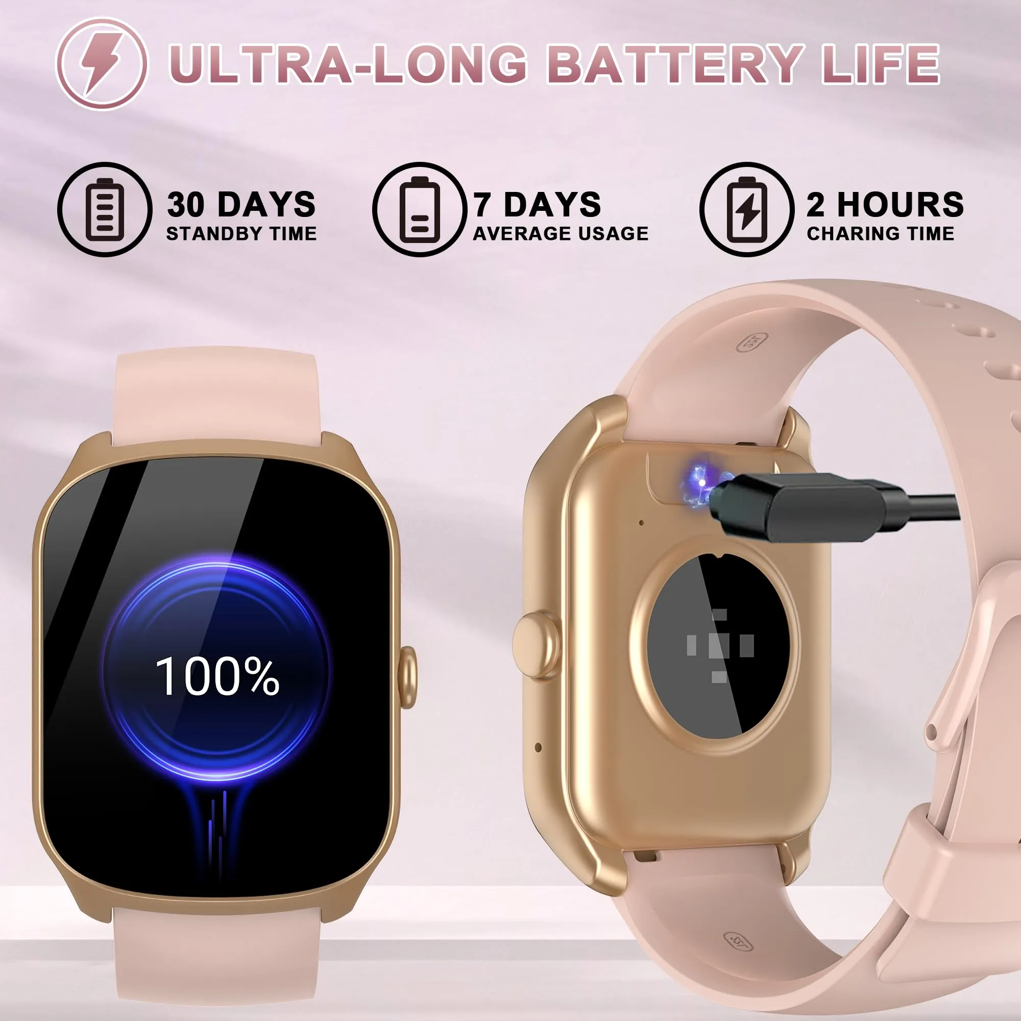 STECEi Smartwatch S68, Schermo Curvo HD 1.95'', Chiamate Bluetooth, 112 Modalità Sportive, Impermeabile IP68, Rosa - immagine 6