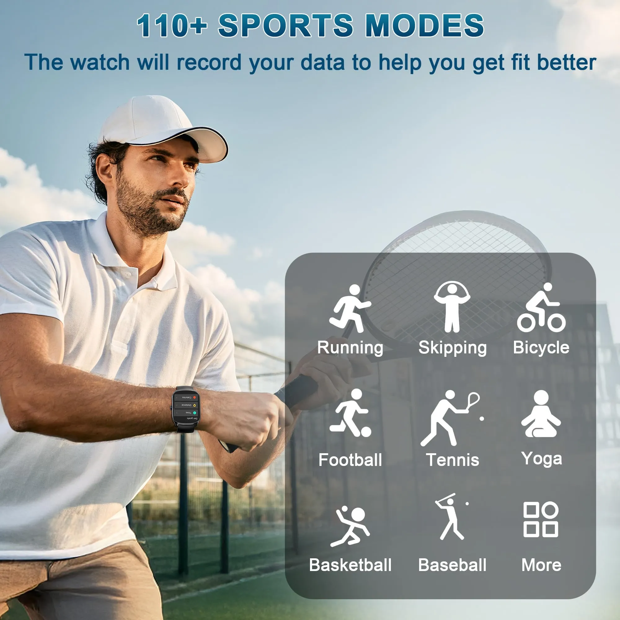 STECEi Smartwatch S68 Schermo Curvo HD 1,95'' Chiamate Bluetooth 112 Modalità Sportive IP68 Nero - immagine 3