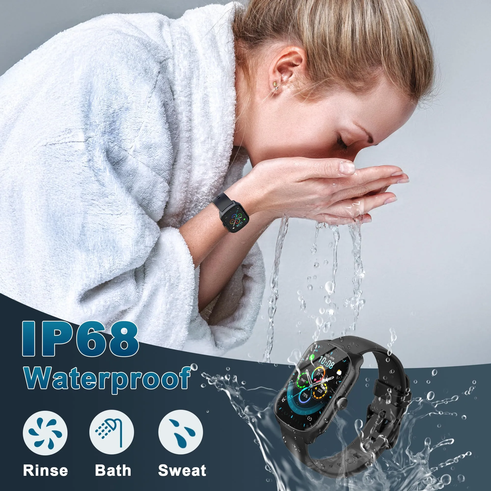 STECEi Smartwatch S68 Schermo Curvo HD 1,95'' Chiamate Bluetooth 112 Modalità Sportive IP68 Nero - immagine 7