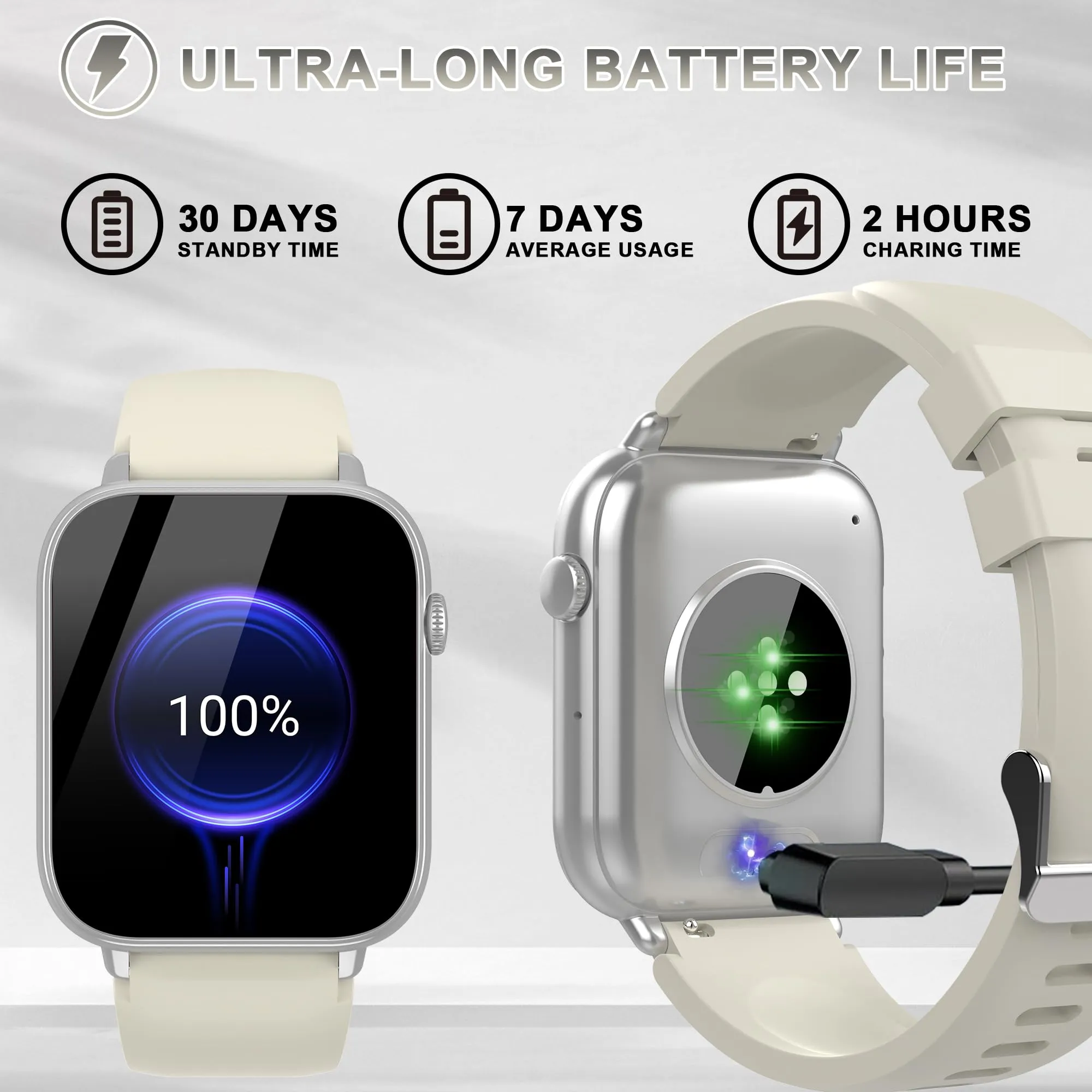 STECEi Smartwatch, Schermo HD 1,85", Chiamate Bluetooth, 112 Modalità Sportive, IP68, Bianco - immagine 6