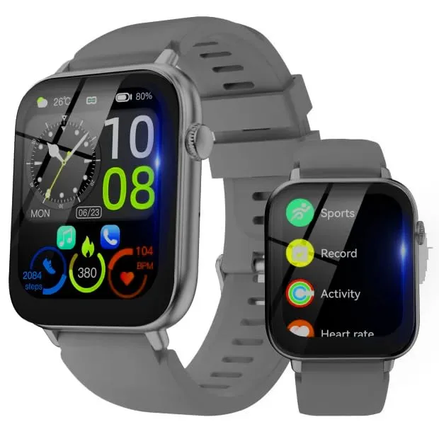 STECEi Smartwatch con Chiamate Bluetooth, Grigio - immagine 1