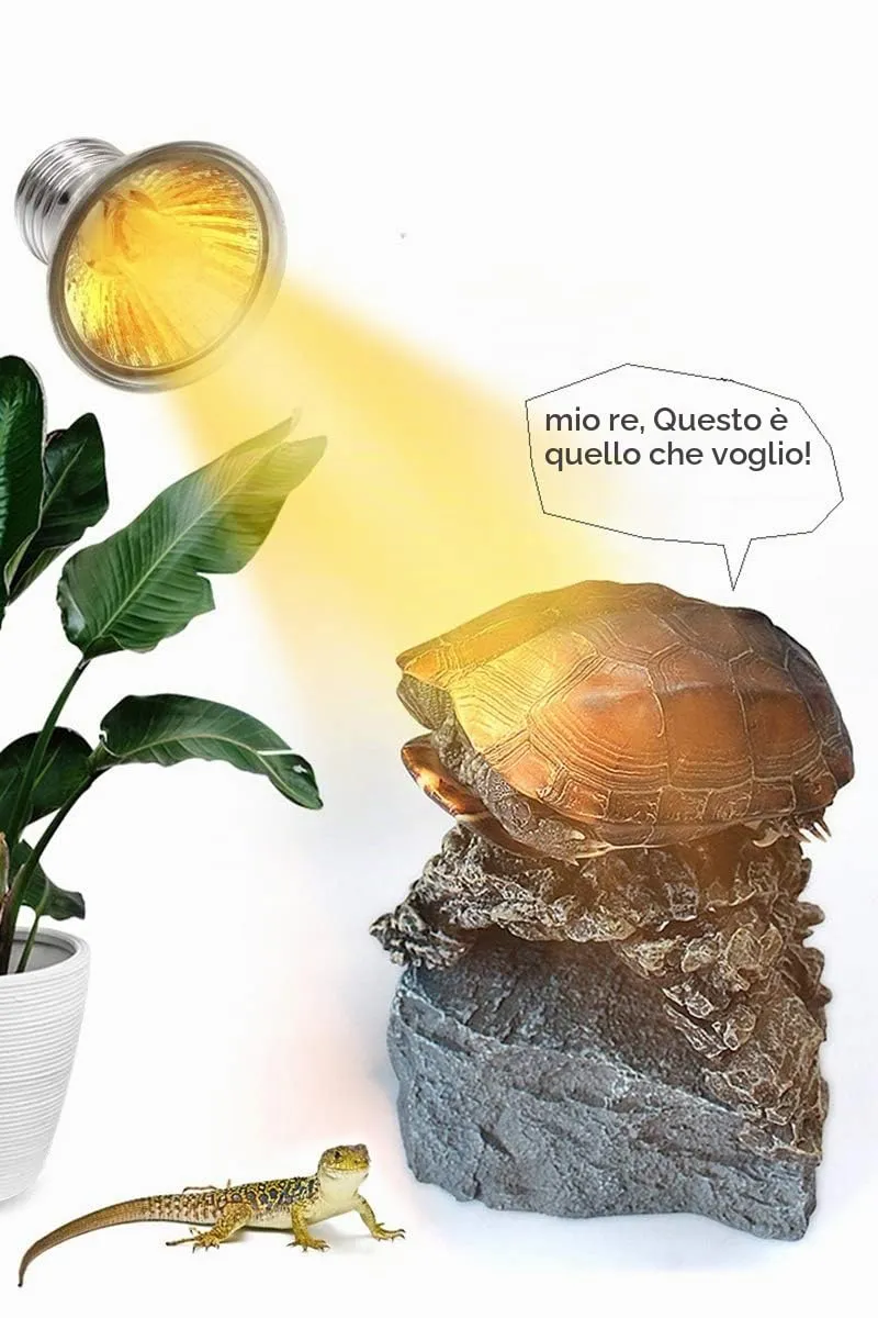 yanhe Lampada Riscaldante per Tartarughe e Rettili E27 UVA + UVB 50W, Nero - immagine 3