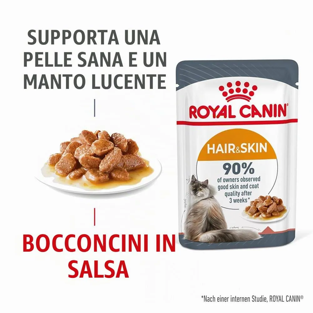 Royal Canin Hair & Skin Care Gravy for Adult Cats, 12 x 85 g - immagine 4