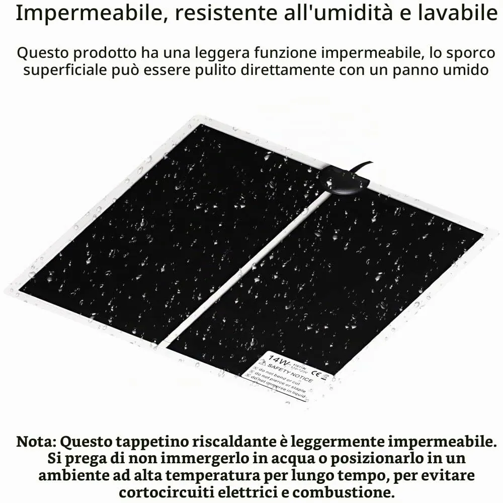 Geoyien Tappetino riscaldante per rettili, 28x28cm, 25-35W, 220V-240V - immagine 5