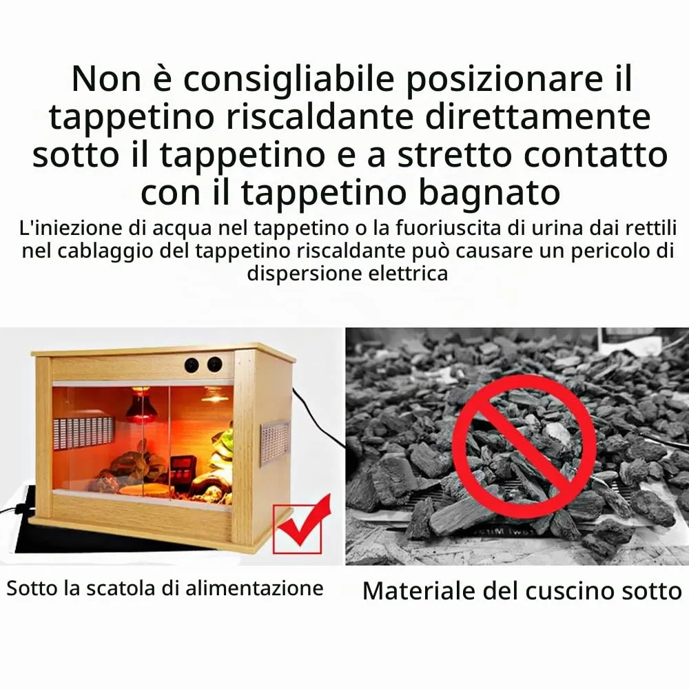 Geoyien Tappetino Riscaldante per Rettili, 15x14cm, 7-10W, 220V-240V - immagine 7
