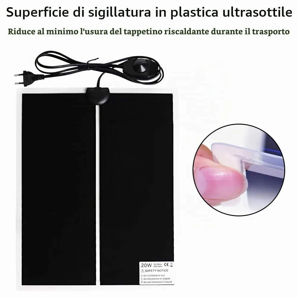 Geoyien Tappetino Riscaldante per Rettili, 42x28cm, Nero - immagine 4
