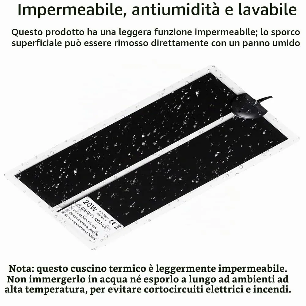 Geoyien Tappetino Riscaldante per Rettili, 42x28cm, Nero - immagine 5