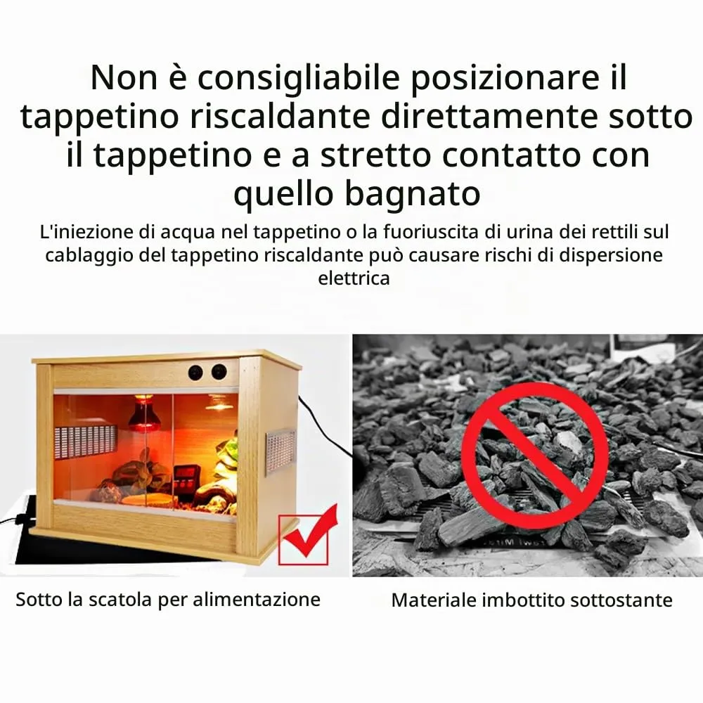 Geoyien Tappetino Riscaldante per Rettili, 42x28cm, Nero - immagine 7