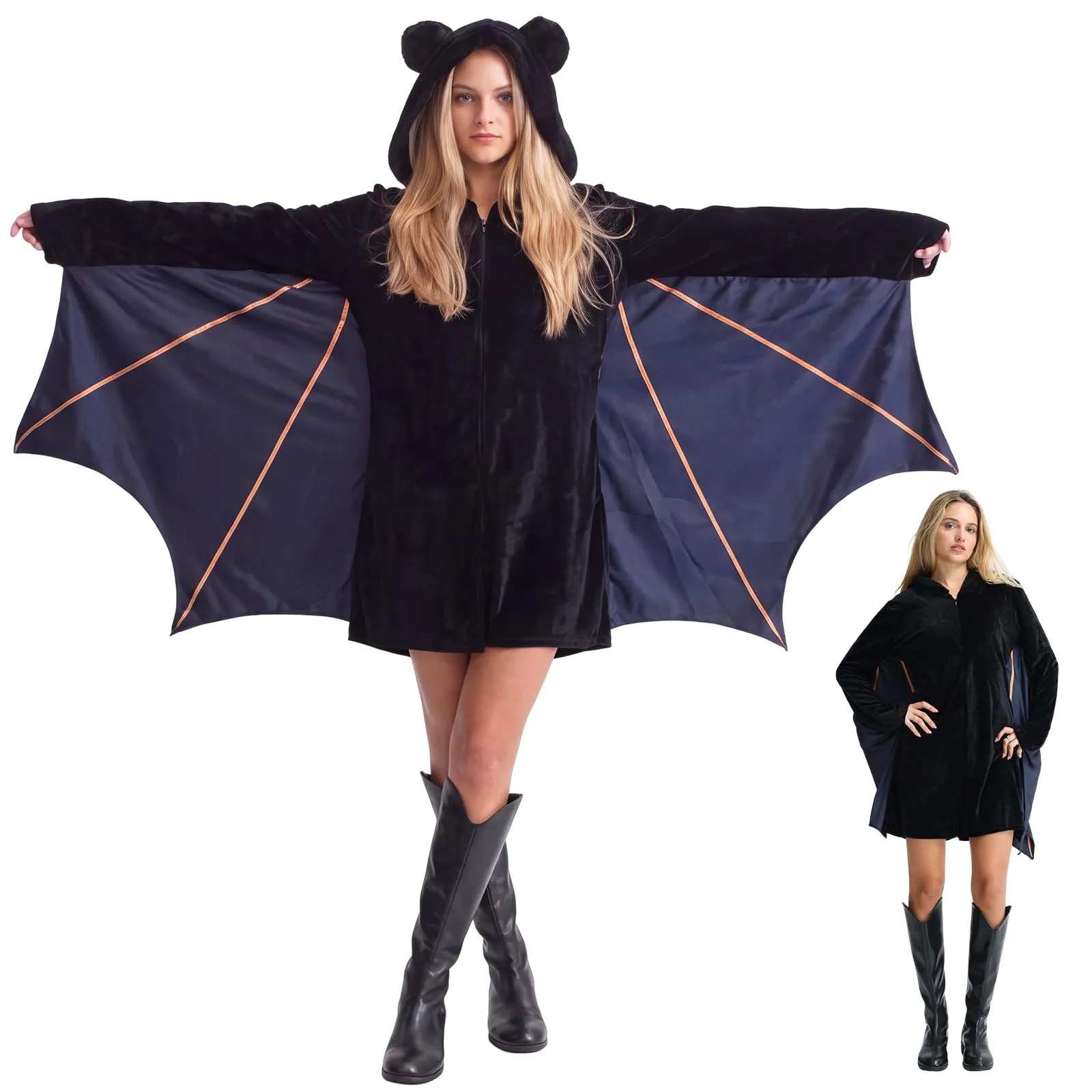 NFJIJL Costume Pipistrello Donna, Nero - immagine 1