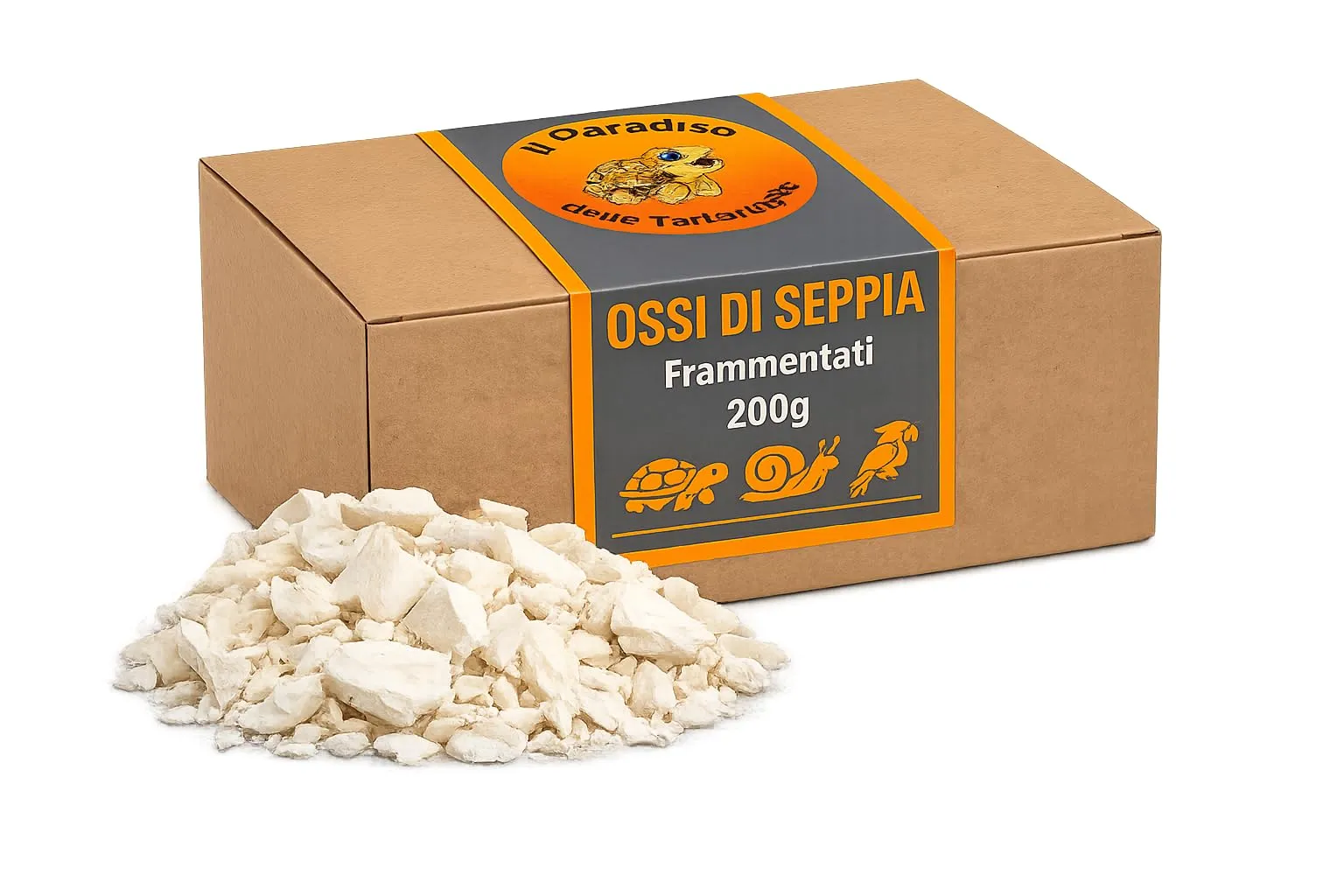 Il Paradiso delle tartarughe Ossa di Seppia Frammentati 200g per Uccelli, Rettili e Invertebrati - immagine 1