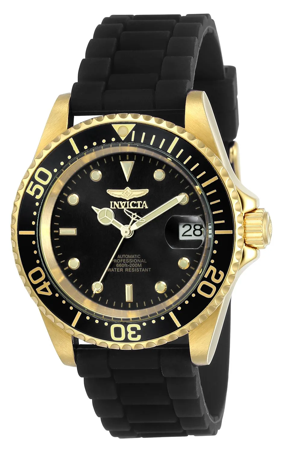 Invicta Pro Diver 23681 Orologio da uomo in acciaio inossidabile, automatico, 40 mm, Oro/Nero - immagine 1