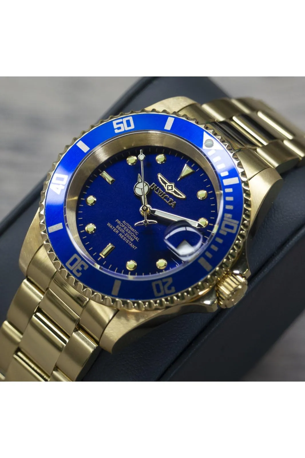 Invicta Pro Diver 8930OB Orologio da uomo automatico in acciaio inossidabile 40 mm, Oro/Blu - immagine 7