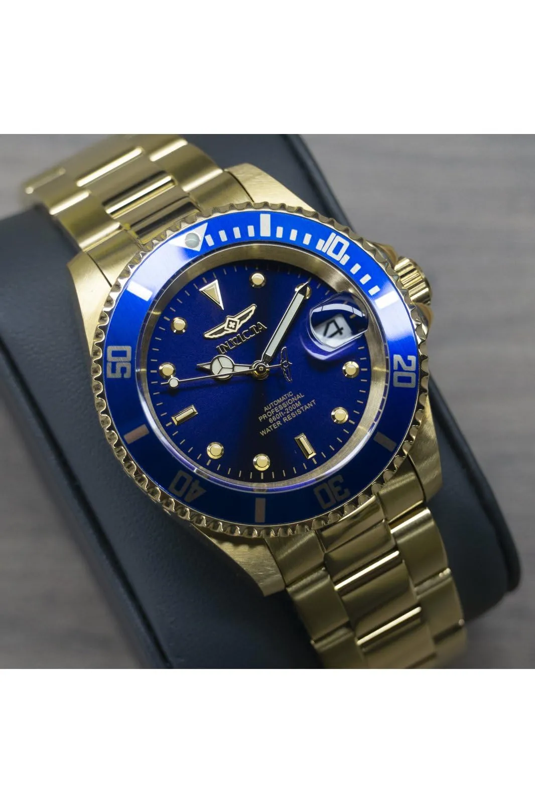 Invicta Pro Diver 8930OB Orologio da uomo automatico in acciaio inossidabile 40 mm, Oro/Blu - immagine 8