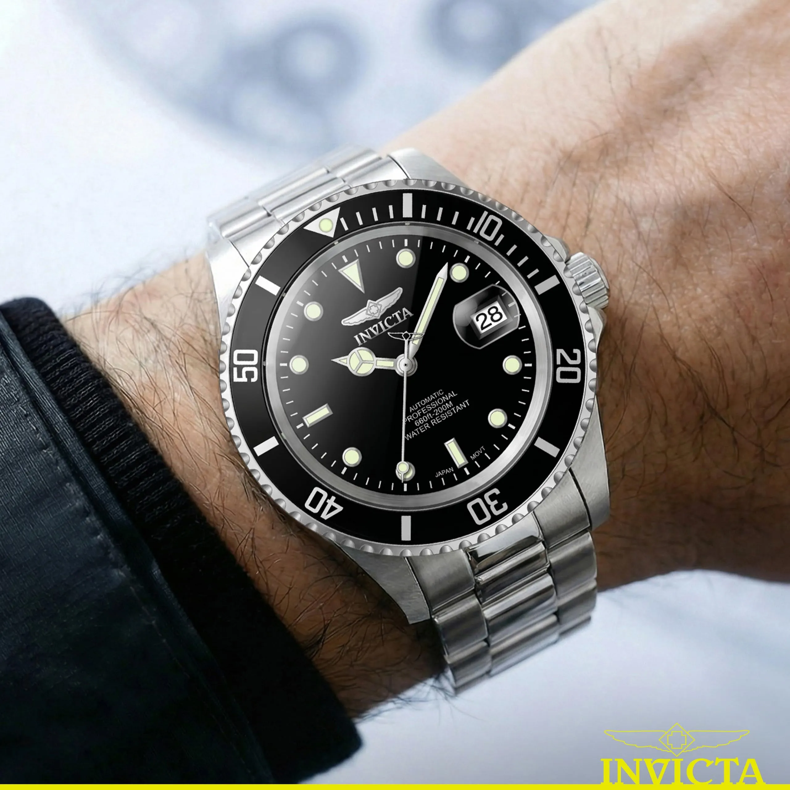 Invicta Pro Diver 8926OB Orologio da Uomo Automatico in Acciaio Inossidabile, 40 mm, Argento / Nero - immagine 2